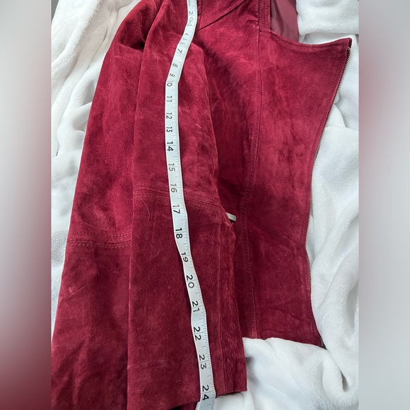 Burgundy Large Suede Mango Jacket - Picture 6 of 9